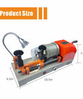 Portable Horizontal Metal Cutting Tool With 110V Power High Precision Slotting Machine for Metalworking and DIY Projects, dimensions 18.5x6.5x7 inches, with all copper core motor, electric or manual modes.