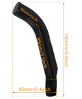 Flat Bar Handlebar Extender for Mountain and Hybrid Bikes 22.2mm 7/8 Ends, 150mm length, ergonomic black alloy, side view with measurements