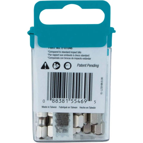 Back view of Impact XPS No 2 Phillips 2 Inch Power Bit 15 Pack with barcode and packaging details
