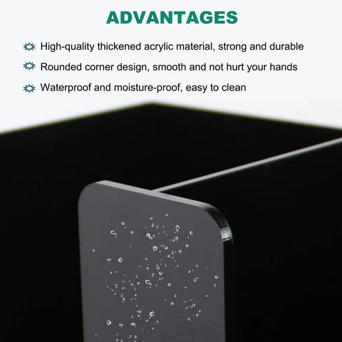 Close-up of black acrylic Disposable Coffee Cup Dispenser Organizer With Four Compartments waterproof surface detail