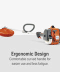 Gas String Trimmer 22cc 2-Cycle Lightweight Weed Eater With 17 Inch Straight Shaft And T25 Head shown with orange body