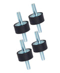 Rubber Mount Anti Vibration Isolator Kit, Metal Bonded Threaded Dampers For Air Compressors, Engines, Pumps And Welding Equipment, Shock Absorption And Noise Reduction, 4 Pack, angled view