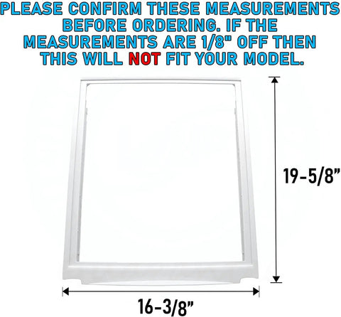 Upper Crisper Pan Cover Replacement 240599301 For Refrigerator, Compatible With Frigidaire, dimensions 19-5/8 x 16-3/8 inches