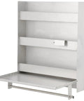 Heavy Duty 5052 Aluminum Work Station Cabinet With Flip Up Tray And Paper Towel Rack, Trailer Door Organizer For Enclosed Race Trailers
