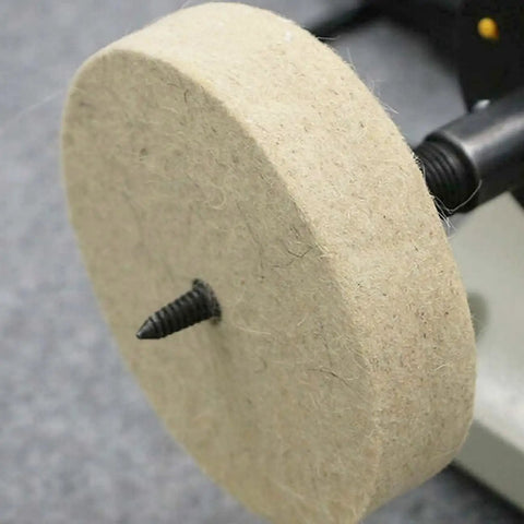 6 Inch Wool Felt Buffing Wheel With Half Inch Arbor Hole, Coarse Grade for Polishing Metal Surfaces on grinder
