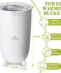 Extra Large Towel Warmer Bucket For Two Towels Robes And Blankets Heats Towels Inside And Out With Built In Timer, white design