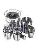Premium One Piece Er High Precision Spring Collet For Engraving Machine Spindle with multiple sizes in clear container.