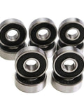 608 2R Deep Groove Ball Bearings Kit For Skateboard And Scooter, 8x22x7mm Miniature Roller Bearings, 10 Pack, Heavy Duty, Smooth Spin, Low Friction Bearings For Wheels, Replacement Parts, black sealed steel bearings