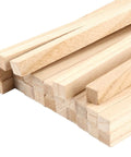 Top Shelf 60 Pack Of 1/2 By 12 Inch Unfinished Paulownia Square Dowel Rods stacked, showcasing smooth wood strips for DIY crafts.