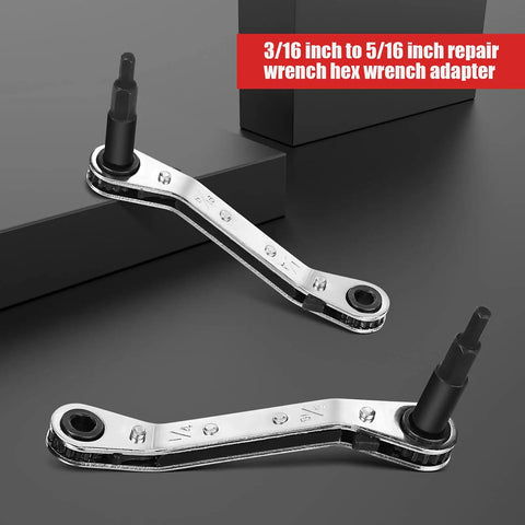 HVAC Service Wrench Set Three Sixteenth To Five Sixteenth Hex Key Adapter For Valve Opener And Air Conditioning Repair Tools