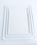 Shop Grade Router Table Insert Plate With Rabbet Cutout Template Kit designed to nail your 11.75 by 9.25 inch workbench mount showing transparent, clear plexiglass.