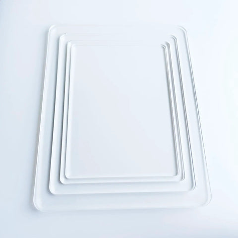 Shop Grade Router Table Insert Plate With Rabbet Cutout Template Kit designed to nail your 11.75 by 9.25 inch workbench mount showing transparent, clear plexiglass.