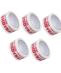 Fragile Warning Packing Tape Set With 5 Rolls, Heavy Duty Shipping Tape That Sticks Like Crazy, Bright Handle With Care Labels