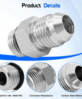 Hydraulic Adapter Fitting Pro Grade One Quarter Inch JIC 37 Degree Male To One Quarter Inch SAE ORB Male Straight Thread For Hydraulic Lines And Industrial Systems High Pressure Durable Conversion carbon steel