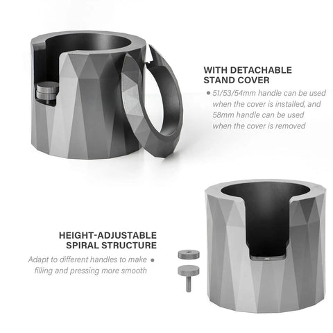 Coffee Portafilter Holder And Espresso Tamper Stand For Most 51mm, 53mm, 54mm, And 58mm Portafilters, Durable Aluminum Alloy Base