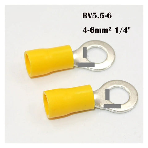 Top Tier 125Pc RV Crimp Terminal Kit With Copper Insulated Connectors, Ring Terminals And Butt Splices For Your Electrical Wiring Projects That Are Super Durable And Easy To Install Anytime, yellow RV ring terminals