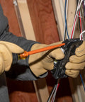 Electrician using Slim Tip Insulated Screwdriver Set 1000V, 4-Piece Built For Tight Spots And Quick Electrical Work With Phillips Two