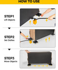 Step-by-step guide on using the Heavy Duty Furniture Dolly Featuring Silent Smooth Rollers And Slick Floor Friendly Plate.