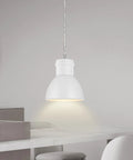 BoostArea White Pendant Light Kitchen Island, Modern Pendant Light Fixtures hanging over a sleek white table with soft lighting.