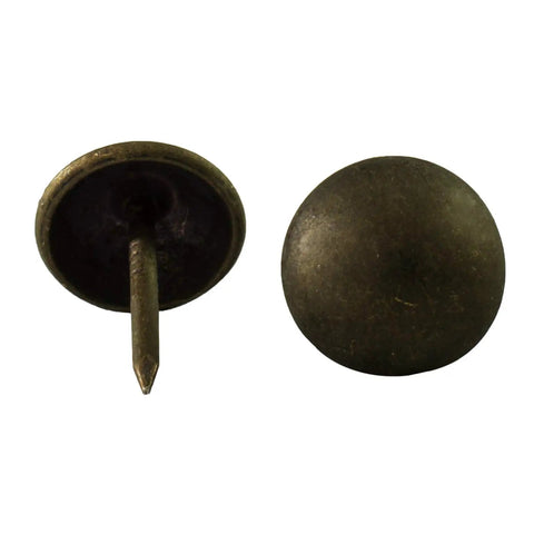 100 Pack Dark Antique Brass Upholstery Tacks For Chairs And Headboards, 7/16 Inch Head Diameter, 1/2 Inch Shank, Heavy Duty