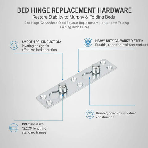 Heavy Duty Galvanized Steel Bed Hinge For Murphy And Folding Beds, showing pivot design and smooth operation details