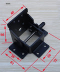 90 Degree Self Locking Folding Hinge for Tables Chairs Benches Beds and Coffee Tables Black Heavy Duty Leaf Hardware dimensions shown