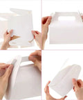 Person assembling a 60 Pack Kraft Paper Gift Boxes Set For Grab And Go Packaging And Gift Giving, Perfect For Weddings Parties Birthdays Favors And Small Biz Supplies, Brown 16x9x8 Cm, Space Saving Sturdy One Piece Frame Ready To Use.