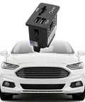 Multi Function Car Audio Interface Module With SD Card Reader for Fusion and Ford SUVs in front of white car grille