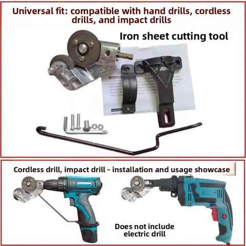Upgrade Your Shop With This Electric Drill Shears Attachment for cutting iron sheets with a hand drill.