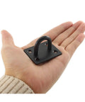 Stainless Steel Ceiling Hooks 4 Pack Ultra Sturdy Pad Eye Plate U Hooks For Ceiling Wall Mounts Heavy Duty Marine Grade Hanging Hardware For Swing Hammock Yoga Silk Indoor Outdoor Use black pad eye hook on hand, 46×37×20 mm