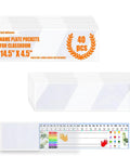 40 Pack Transparent Self Adhesive Nameplate Pockets 14.5 by 4.5 Inch for Desk Name Tags Thick 7 Mil Durable Mounting Sleeves