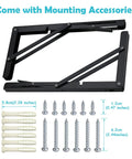 Beefy 20-Inch Folding Shelf Brackets Set Of 2, Heavy Duty Wall Mounted Shelf Supports with screws and anchors shown