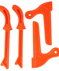 Top view of Orange Table Saw Push Sticks 4 Pack Must Have Safety Push Blocks With Magnetic Stick Function, Durable Plastic Woodworking Hand Tool.
