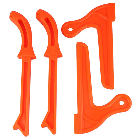 Top view of Orange Table Saw Push Sticks 4 Pack Must Have Safety Push Blocks With Magnetic Stick Function, Durable Plastic Woodworking Hand Tool.