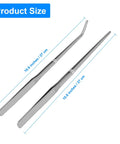 Two Pack Reptile Feeding Tongs 10.6 Inch Straight And Curved Extra Long Tweezers Pro Grade Stainless Steel Feeding Tools