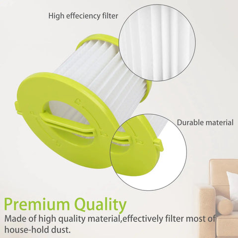 Replacement Filter For ONE Plus 18V Handheld Vacuum Models PCL700 PCL704 PCL705 4 Pack With High Efficiency Filtration Captures 99.7 Percent Of Dust Dirt Food Debris And Pet Dander Down To 0.3 Microns, pleated white filter with green frame