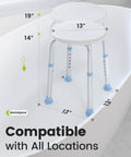 Shower Chair For Inside Tub With Adjustable Height Non Slip Bath Stool Bench With Anti Slip Rubber Tips in white bathtub