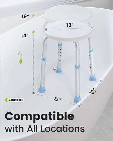 Shower Chair For Inside Tub With Adjustable Height Non Slip Bath Stool Bench With Anti Slip Rubber Tips in white bathtub