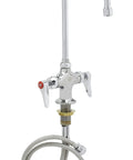 Double Pantry Faucet With Single Hole Deck Mount Swivel Or Rigid Gooseneck Stream Regulator Outlet Chrome Plated Brass Body