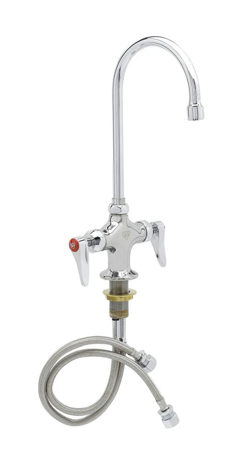 Double Pantry Faucet With Single Hole Deck Mount Swivel Or Rigid Gooseneck Stream Regulator Outlet Chrome Plated Brass Body