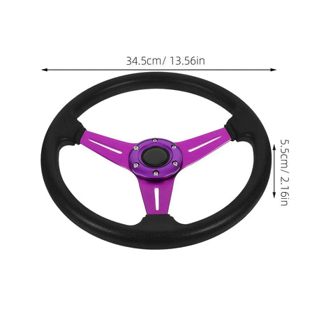 Detachable Racing Steering Wheel For Golf Cart ATV Kart Beach Buggy Purple Aluminum Alloy Quick DIY Install
