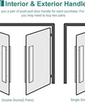 Diagram showing installation options for Beefy Modern Entry Door Handle Pull Set Heavy Duty Door Handles With Natural And Gold Finish.