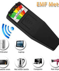 EMF Meter For Ghost Hunting Handheld Radiation Detector For EF RF MF Readings Home And Office EMF Inspection Compact Black Detector