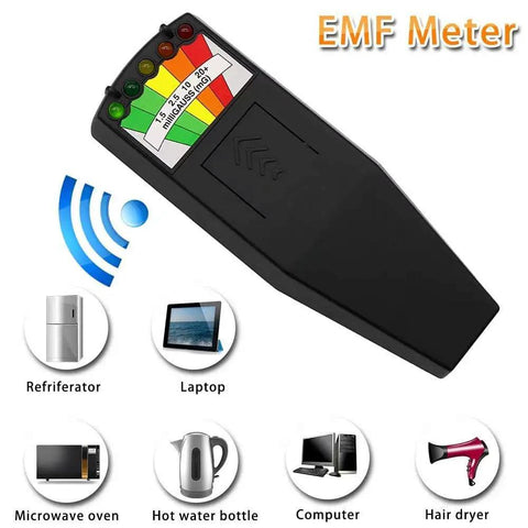 EMF Meter For Ghost Hunting Handheld Radiation Detector For EF RF MF Readings Home And Office EMF Inspection Compact Black Detector