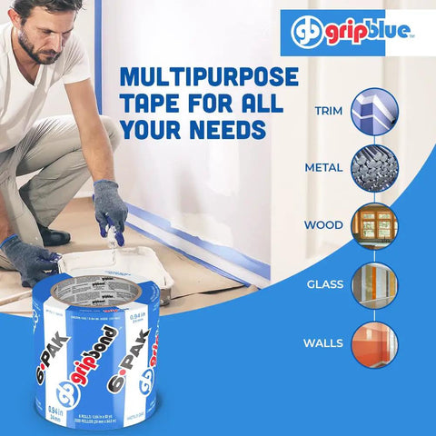 One Inch Wide Painter Tape Six Roll Pack For Crisp Precision Lines On Walls And Trim Multi Surface Residue Free Easy Removal