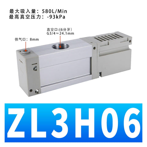 High Flow Multi Stage Vacuum Generator And Energy Saving Negative Pressure System With Pneumatic Mufflers ZL3H06 K15LZ GN
