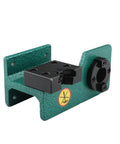 Badass Cnc Milling Machine Fixed Bracket Bt50 Spindle Mount Stainless Steel Locking Clamp With Knockout Shock Absorption For Lathe Grinding Zero Hassle Setup side view of green CNC spindle mount clamp