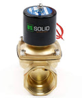 Two Inch Brass Electric Solenoid Valve 12VDC, Normally Closed For Non Potable Water And Fuel Lines, heavy duty industrial