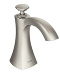 Refillable Kitchen Soap Dispenser With Above Sink Bottle In Spot Resist Stainless Finish, Deck Mounted, 18 Ounce Bottle