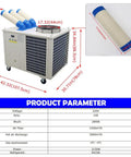 Heavy Duty Portable Industrial Spot Cooler Dishing Out Sick Chill For Busy Workspaces 28900 Btu Cooling Beast with braked casters.